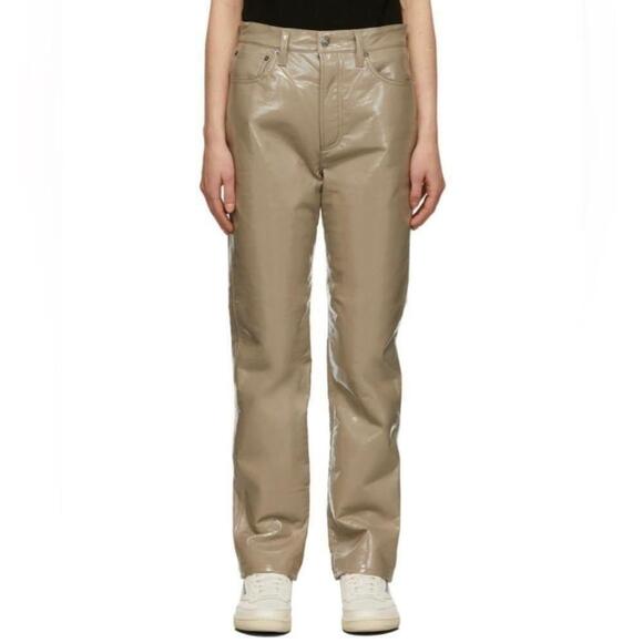 Agolde - Recycled Leather 90's Pinch Waist Pants - Picture 4 of 15